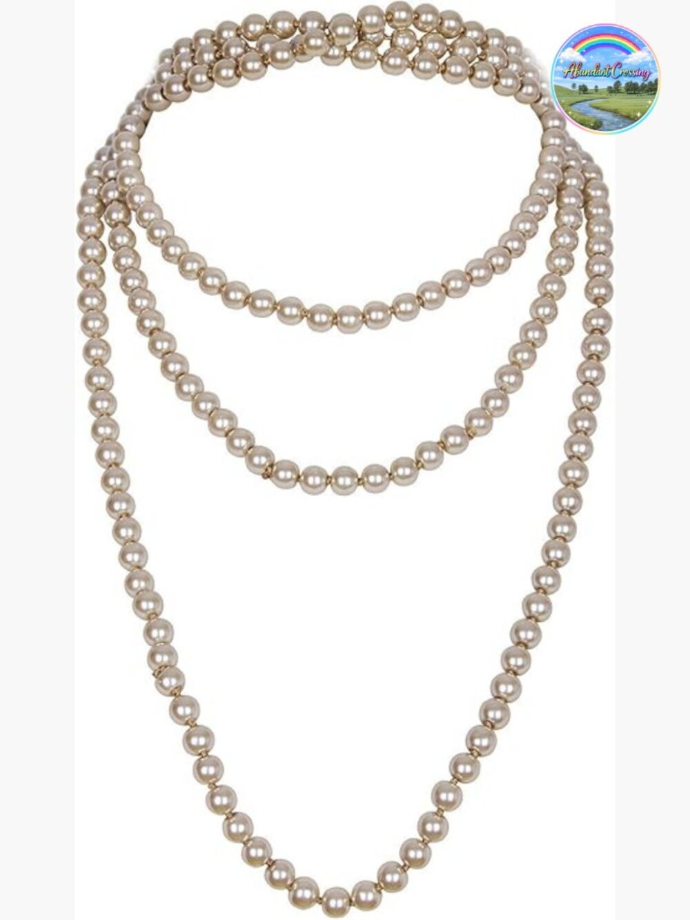 66" 8mm Glass Pearl Flapper Necklace Great Gatsby Accessories